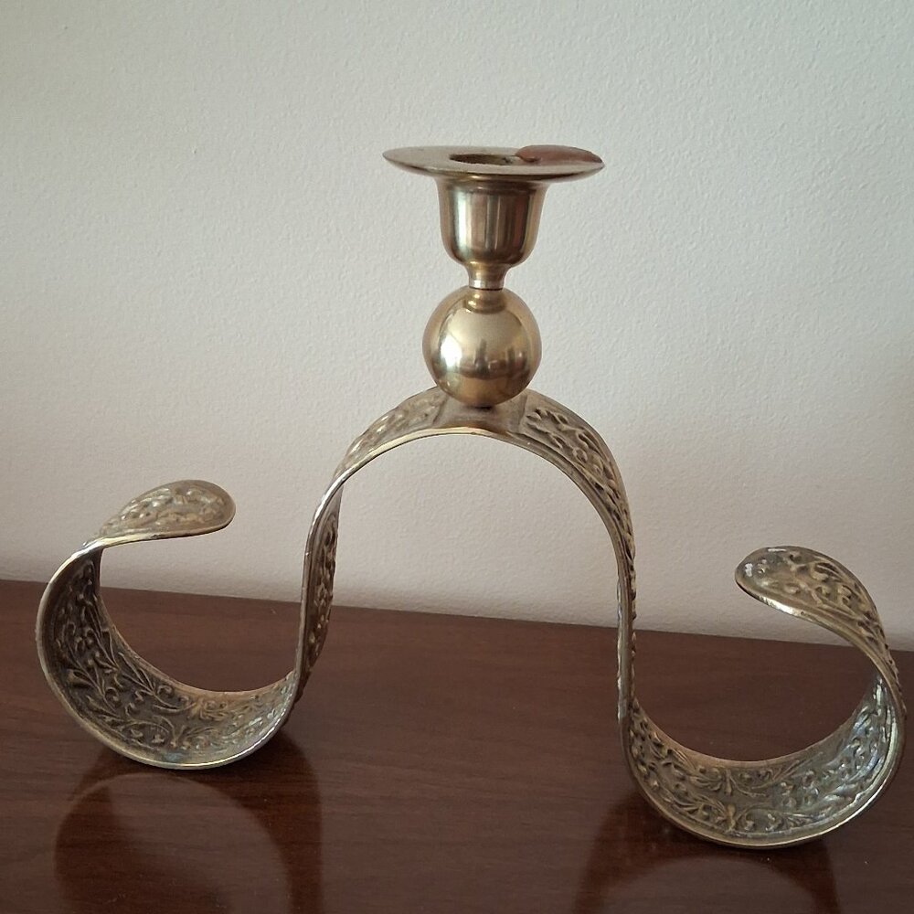Vintage Brass Swirl Candlelabra